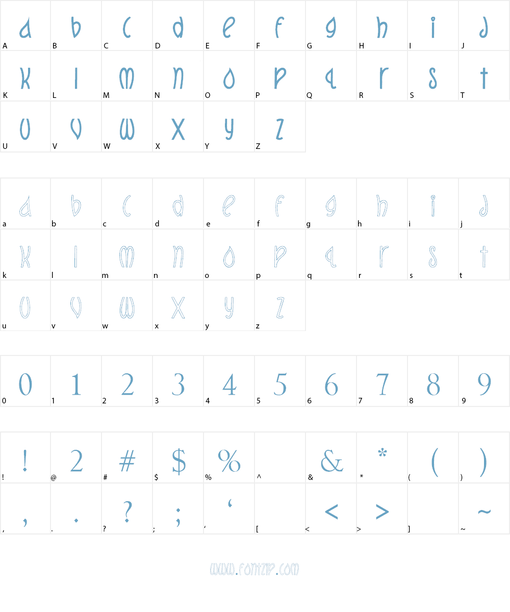 GeT wEt Font Character